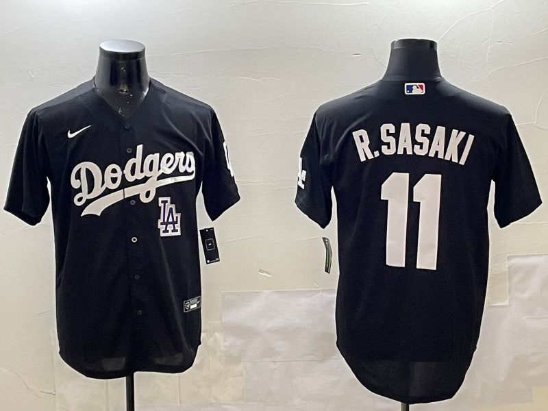 Men Los Angeles Dodgers #11 R.Sasaki Black Game 2025 Nike MLB Jersey style 6->los angeles dodgers->MLB Jersey